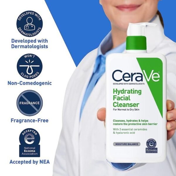 CeraVe Hydrating Cleanser For Normal To Dry Skin With Hyaluronic Acid 236ml || 473ml