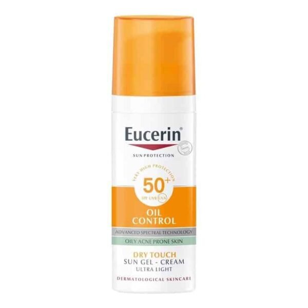 Eucerin Oil Control Sun Gel-Cream Dry Touch SPF50+,Fast-Absorbing Sunscreen with UV Filter 50ml