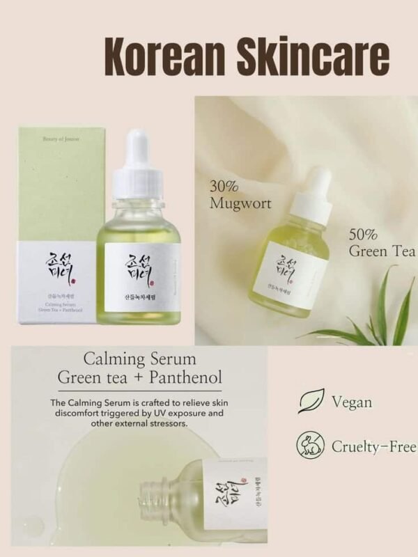 Beauty of Joseon Calming Serum with Green Tea and Panthenol - Soothing and Hydrating Formula for Sensitive Skin - 30ml