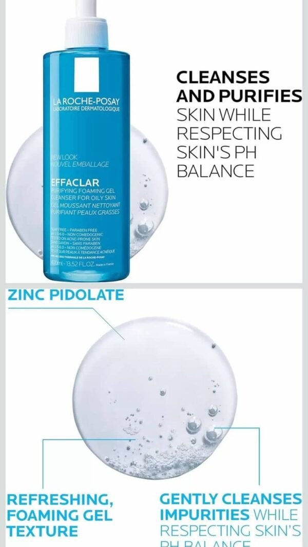 LA ROCHE-POSAY Effaclar Foaming Cleansing Gel For Oily And Acne Prone Skin 200ml || 400ml