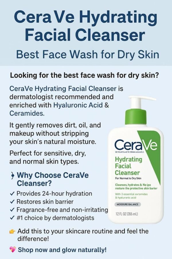 CeraVe Hydrating Cleanser For Normal To Dry Skin With Hyaluronic Acid 236ml || 473ml