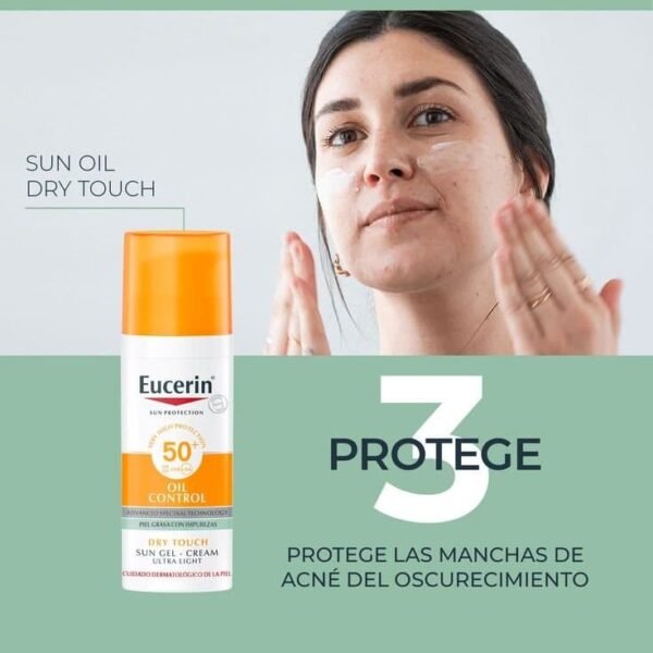 Eucerin Oil Control Sun Gel-Cream Dry Touch SPF50+,Fast-Absorbing Sunscreen with UV Filter 50ml