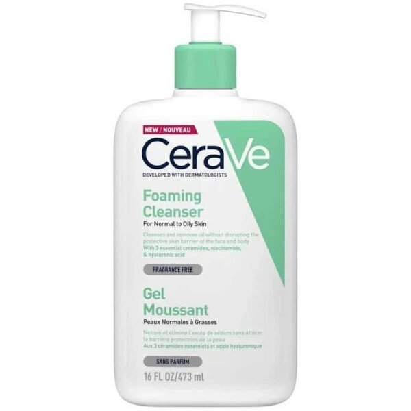 CeraVe Foaming Cleanser For Normal To Oily Skin With Hyaluronic Acid 236ml | 473ml